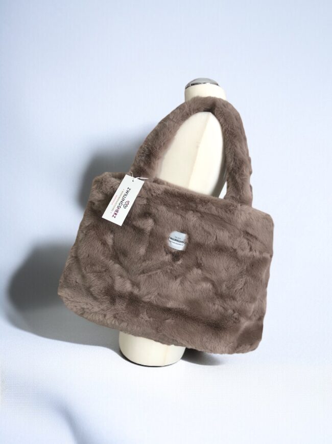 Zwillingsherz XXL Shopper Kunstfell, hellbraun, 2