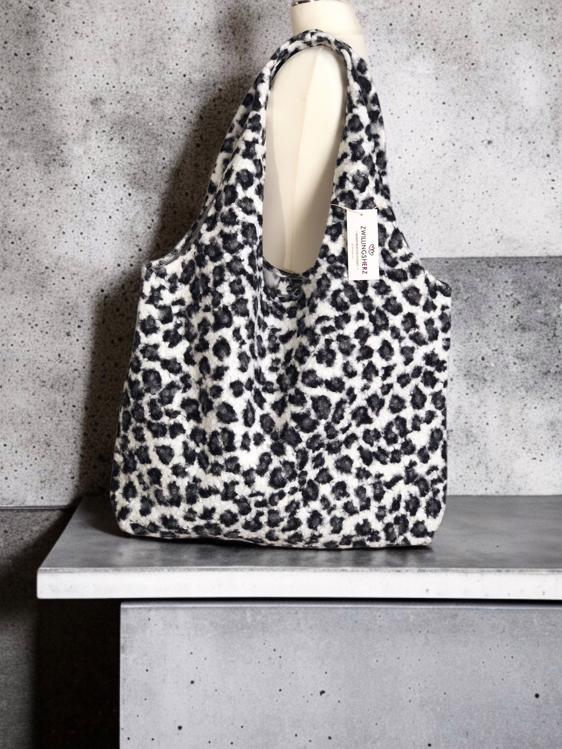 Zwillingsherz XXL Shopper BIG SIZE, Leo Teddyfell