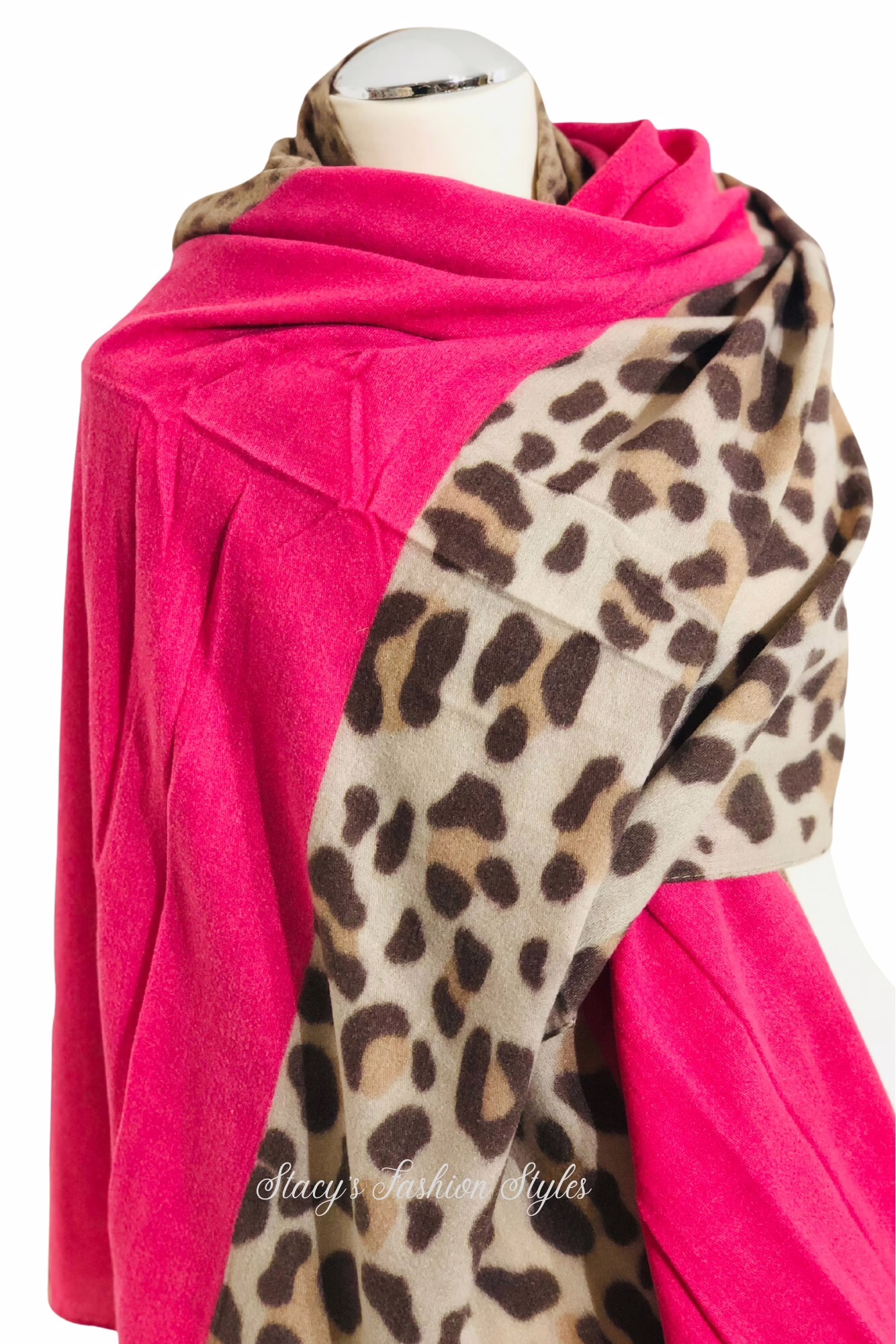 Zwillingsherz Schal Leo, pink, 2