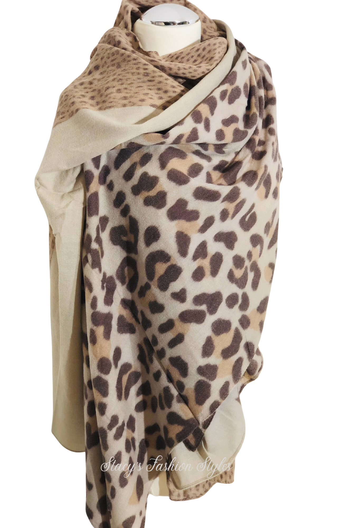 Zwillingsherz Schal Leo, beige, 1