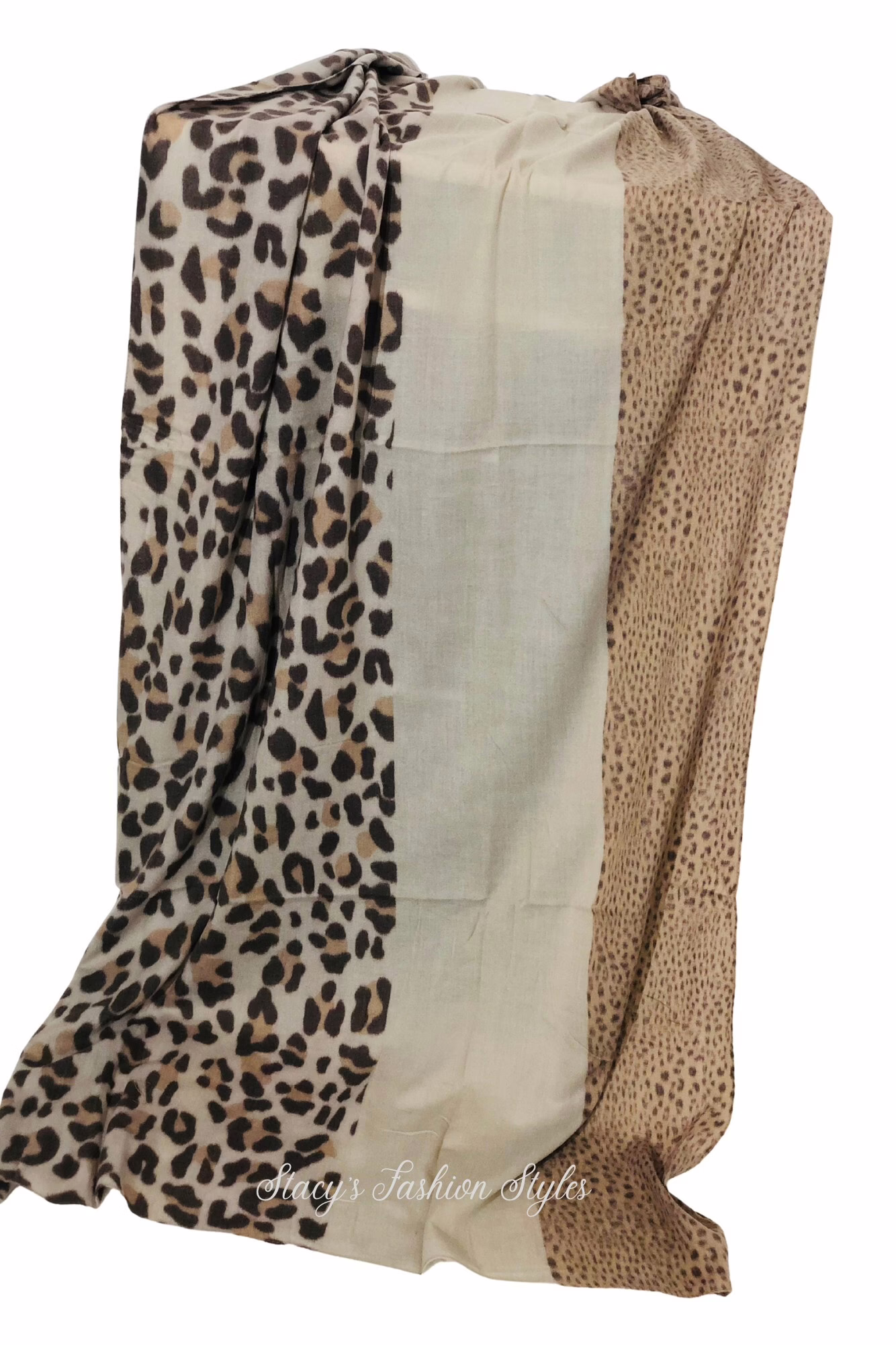 Zwillingsherz Schal Leo, beige, 2